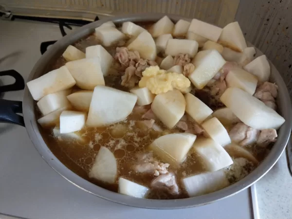 筋肉弁当【鶏肉と大根のポン酢煮】作り方