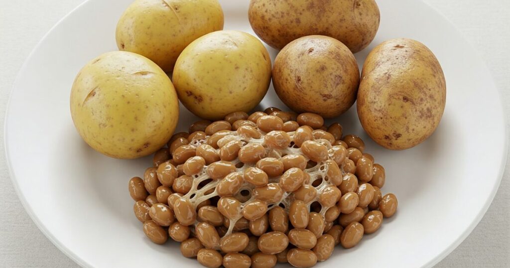 【じゃがいもと納豆のチーズガレット】栄養とボディメイクに良い理由(「低タンパク?」「納豆とじゃがいものパワー」)
