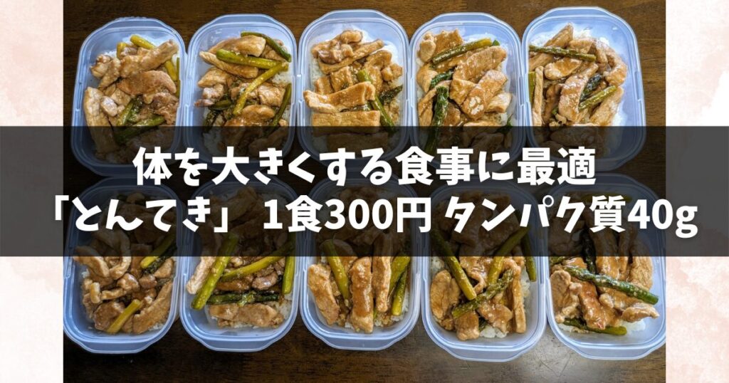 体を大きくする食事に最適【とんてき弁当10食分】作り置きしよう！